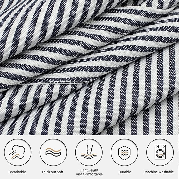 NLUS 2 Pcs Kitchen Cooking Aprons, Poly/Cotton Blend Adjustable Soft Bib Stripe - Image 4