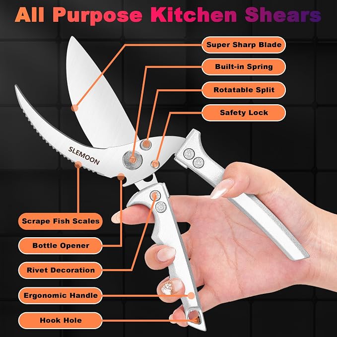 Heavy Duty Poultry Shears Meat Cutting Dishwasher Safe and Food Stainless - Image 3