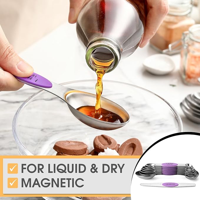 Spring Chef Stainless Steel Magnetic Measuring Spoons Set of 8 - Image 4