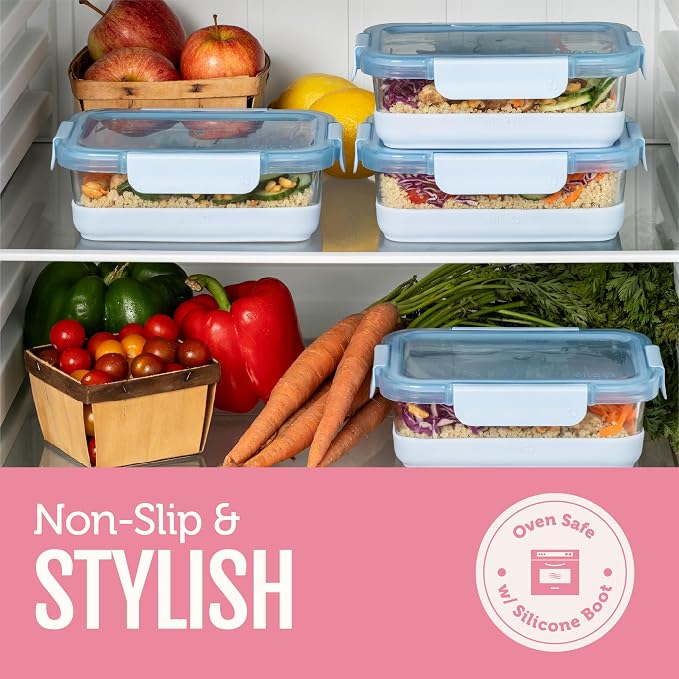 Ello Duraglass Refresh 3.4 Cup Meal Prep Sets 10Pc, 5 Pack Set- Glass Food - Image 6