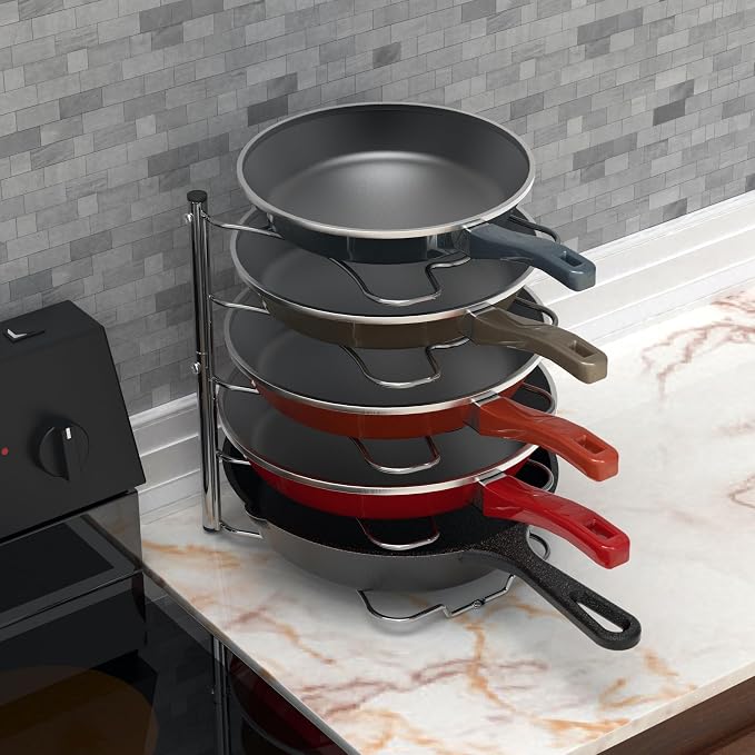 Simple Houseware Cabinet Pantry Pot and Pan Organizer Holder Rack - Image 6
