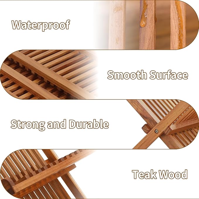 Utoplike Teak Dish Drainer Rack Collapsible 2 Tier Dish Rack Dish Drying Rack - Image 6