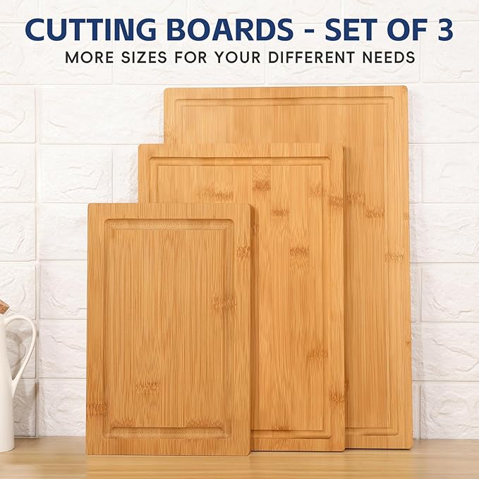Hiware 3-piece Bamboo Cutting Boards - Image 2