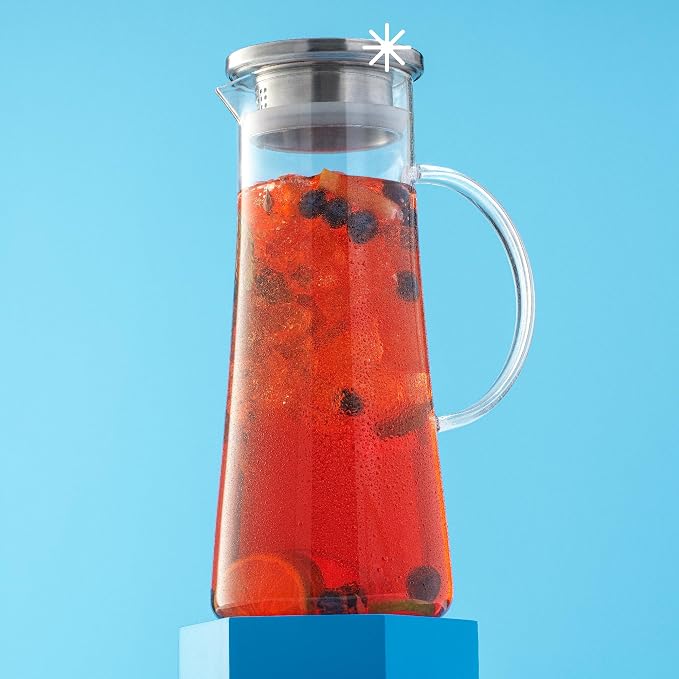 JoyJolt Glass Pitcher with Lid - 50oz Borosilicate Water Carafe - Image 7