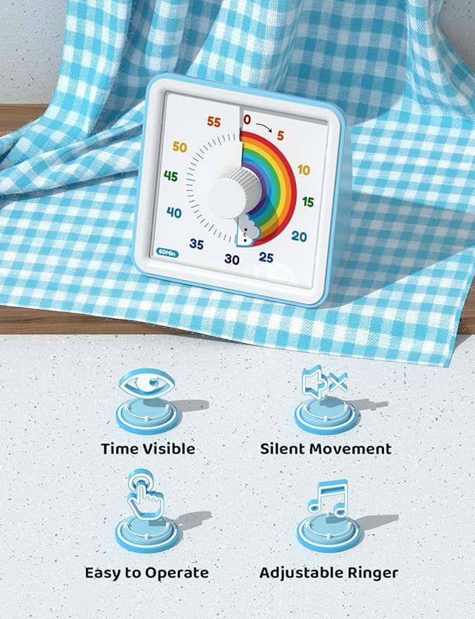 LIORQUE 60 Minute Visual Timer for Kids, Visual Countdown Timer for Classroom - Image 4