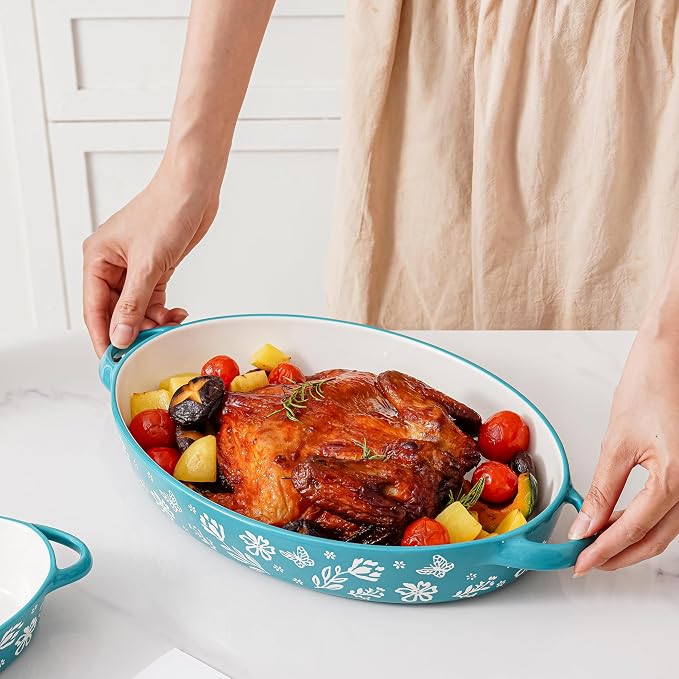 Baking Dish Casserole Dish Ceramic Au Gratin Baking Dish Lasagna Pan Oval - Image 3