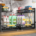 Sevenblue 2 Packs Under Sink Organizer, Height Adjustable 2 Tier Under Kitchen by Sevenblue