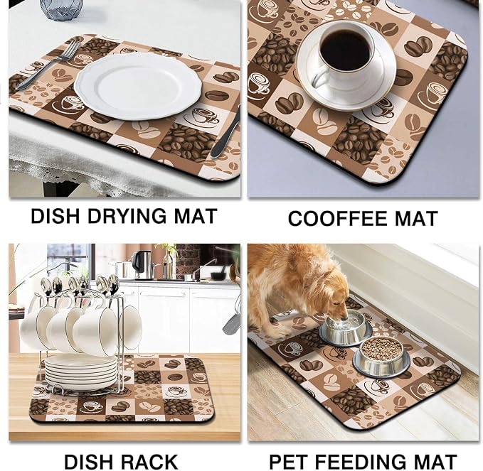 Coffee Bar Mat Accessories for Countertop Super Absorbent Anti-Slip Silicone - Image 2