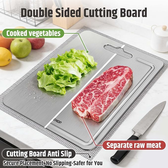 3-Piece Titanium Cutting Board for Kitchen, Double-Sided Scratch-Resistant - Image 3