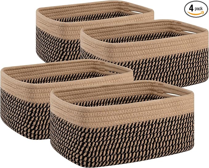 OIAHOMY 4 Pack Storage Baskets for Organizing, Small Bins for Shelves, Cute by MasterofSpaceOptimization