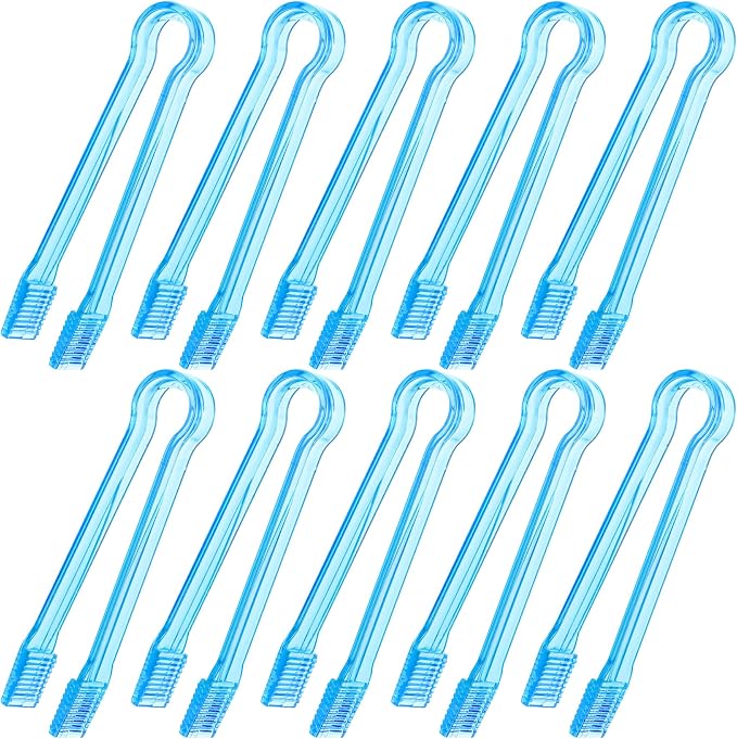 10 Pcs Plastic Buffet Serving Tongs, 6.3 Inches by Hmxpls
