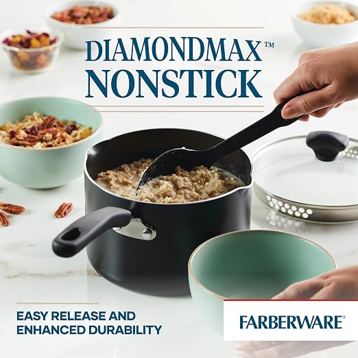 Farberware Cookstart DiamondMax Nonstick Straining Saucepan, Dishwasher Safe - Image 5