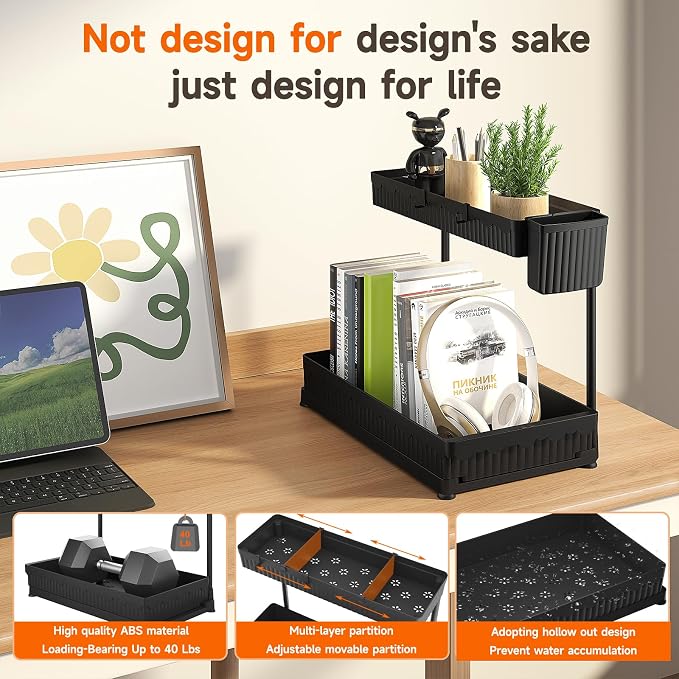 Sevenblue 3 Pack Multi-Purpose Pull-Out Storage Organizers, 2-Tier L-Shaped - Image 5