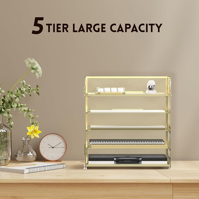 Supeasy 5 Trays Paper Organizer Letter Tray - Image 4