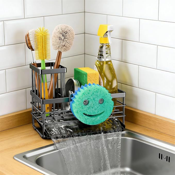Cisily Sink Caddy with Smiley Face Sponge Holder - Image 3