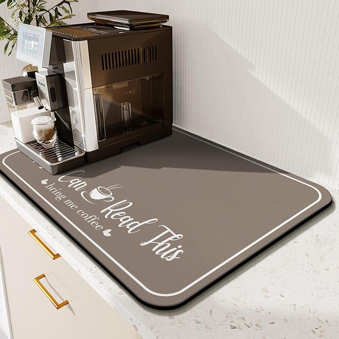 Coffee Bar Mat for Countertops 23inx15in, Absorbent Hide Stain Anti-Slip Cafe - Image 3