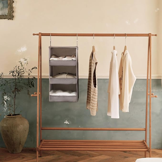 GRANNY SAYS 3-Shelf Hanging Closet Organizer and Storage, Collapsible Hanging - Image 2