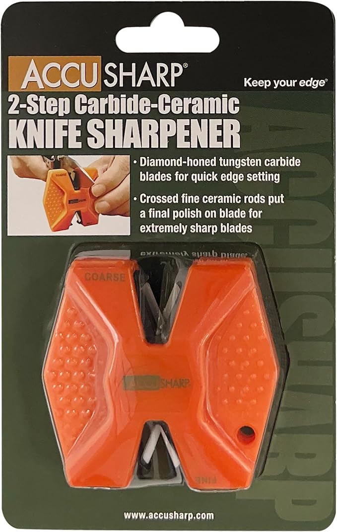 AccuSharp Pull Through Knife Sharpener Keychain, 2-Stage Sharpener - Image 2