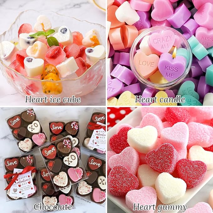 Heart Shape Ice Cube Tray 2PCS Mini Heart Ice Mold Silicone Heart Ice Cube Molds - Image 6