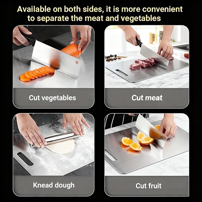 4PCS Titanium Cutting Board Set of 4 – 100% Pure Titanium Double-Sided Chopping - Image 5
