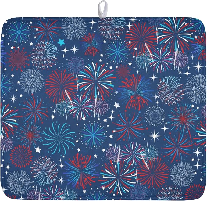 4th of July Patriotic Dish Drying Mat by Unknown