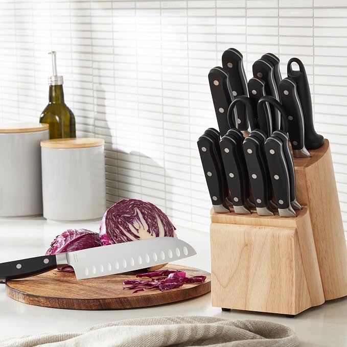 Amazon Basics 18-Piece Premium High-Carbon Stainless Steel Kitchen Knife Set - Image 9