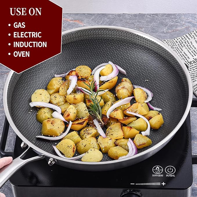 LOLYKITCH 6 QT Tri-Ply Stainless Steel Non Stick Sauté Pan - Image 3