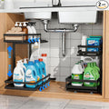 Under Sink Organizer, Dual-Rail Ball-Bearing, Under Kitchen Sink Organizer by jcylq