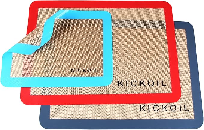 Silicone Baking Mat Large Baking Mat Set of 3-2 Half Sheets 16.5" x 11.6" +1 by KICKOIL