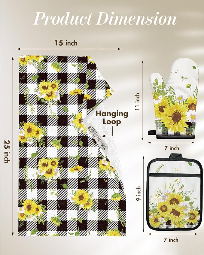 Miss Adola 270 GSM Cotton Kitchen Towels, Oven Mitt and Pot Holder - Image 5