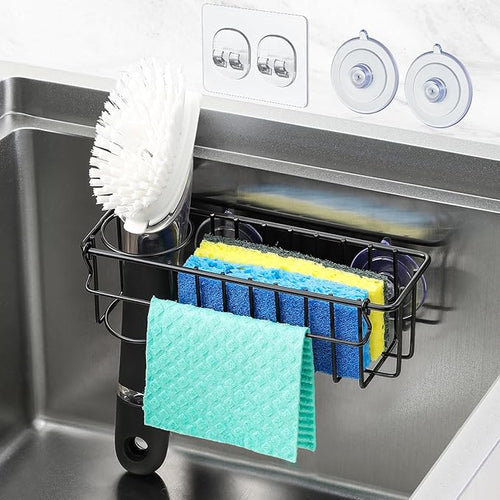 3-In-1 Sponge Holder for Kitchen Sink, 2 Type Suspension Options, Hanging Sink by MakeLifeBetterEasier