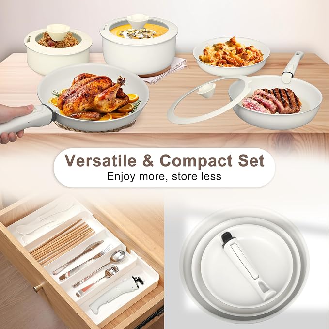 13 Pcs Pots and Pans Set, Nonstick Cookware Set - Image 7