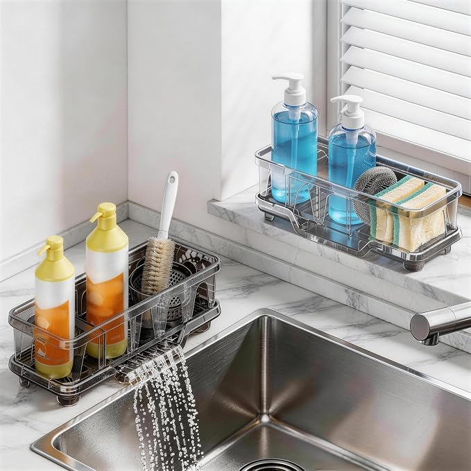 Kitchen Sink Sponge Holder, Sink Caddy Organizer - Image 6