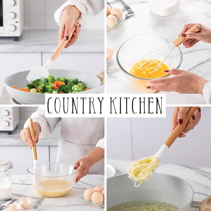Country Kitchen Non Stick Silicone Utensil Set - Image 3