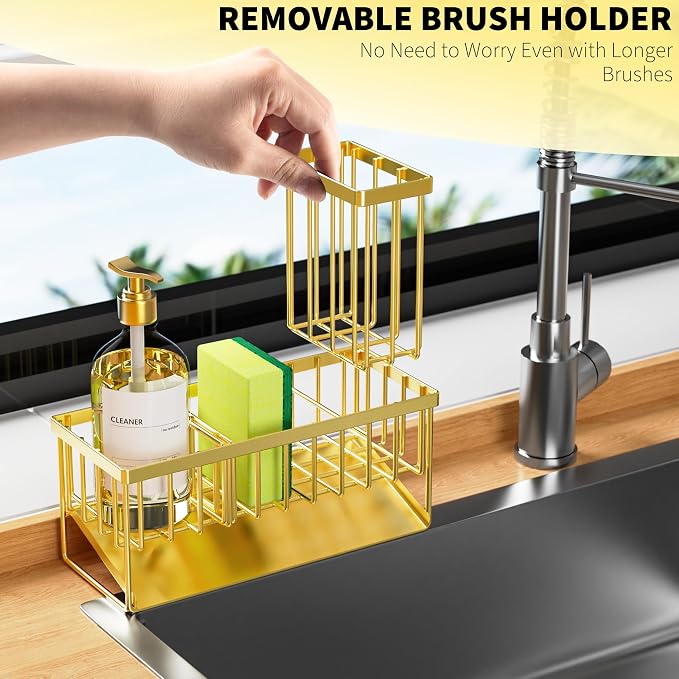 Cisily Gold Kitchen Sink Caddy Organzier - Image 4