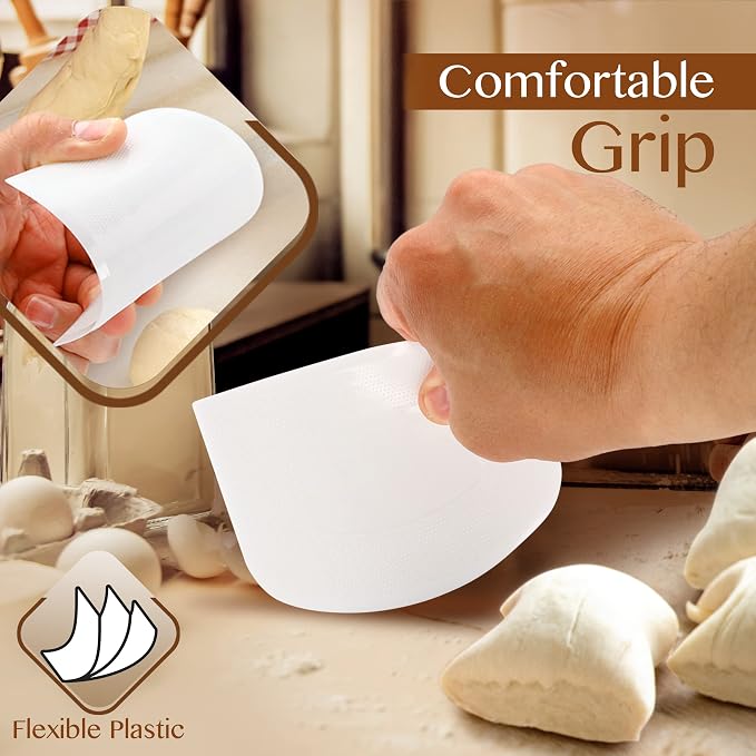 Ram-Pro White And Green Bowl Scraper Flexible Food Safe Plastic Scraper Chopper - Image 5