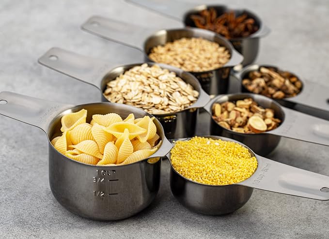 Set of 7 Heavy Duty Measuring Cups, 18/8 Stainless Steel - Image 5