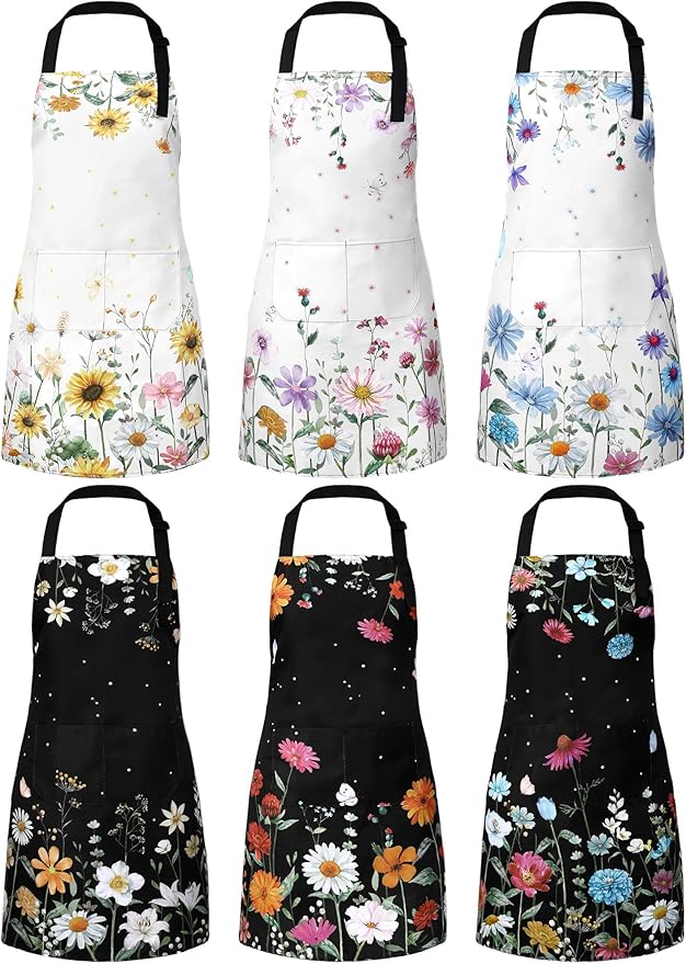 Bencailor 6 Pcs Spring Kitchen Aprons by Bencailor