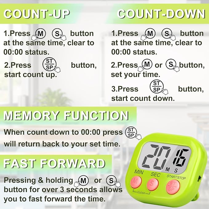ZILLEEN Classroom Timer for Kids Teachers 2 Pack Digital Tmers - Image 8