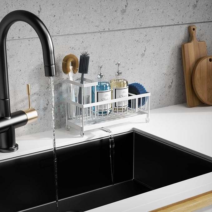 Moforoco Extra Large Kitchen Sink Caddy, Rustproof Sponge Holder - Image 5