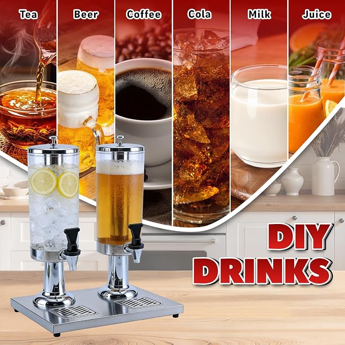 2-Gallon Drink Dispenser with Stainless Steel Drip Tray - Image 4
