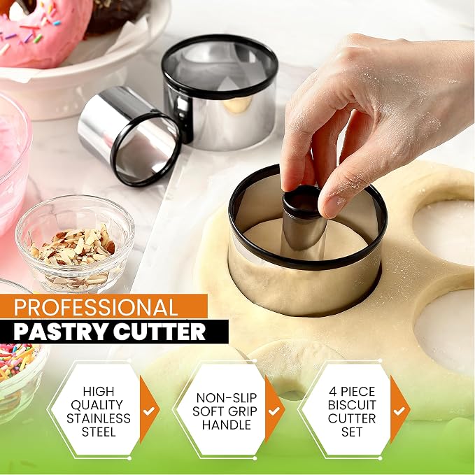 Spring Chef Large Dough Blender & Biscuit Cutter Set, Heavy Duty Stainless - Image 6