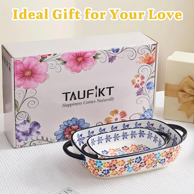 Ceramic Casserole Dishes for Oven, Hand-painted Polish Pottery Baking Dish Set - Image 9