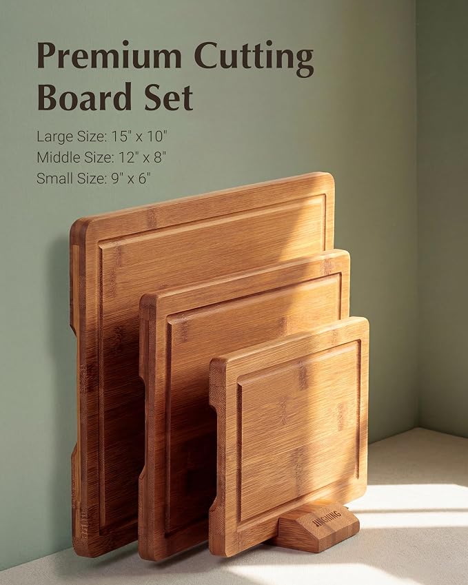 JINGNING Deep-Carbonized Bamboo Cutting Board Set - Image 3