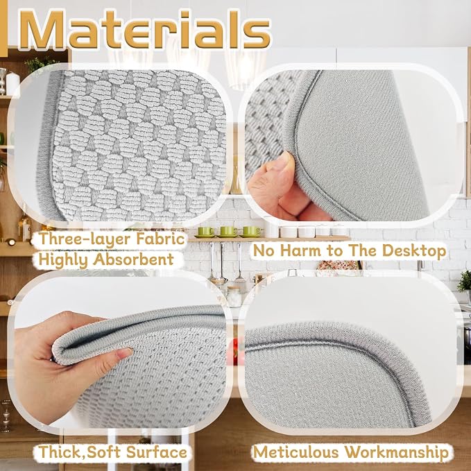 3 Pack Microfiber Dish Drying Mat, 24x17"Highly Absorbent Dish Drainer Mat - Image 3