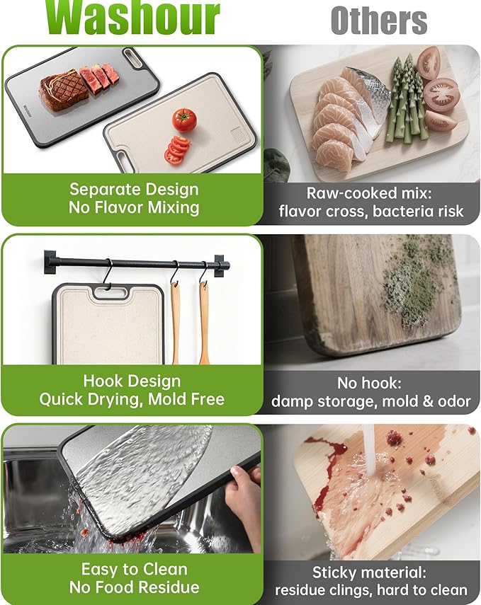 Stainless Steel Cutting Boards for Kitchen, Non Toxic 2-in-1 Cutting Board - Image 5