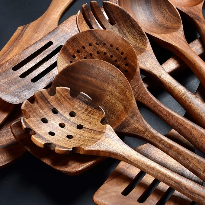 12 Pack Wooden Spoons for Cooking - Image 3