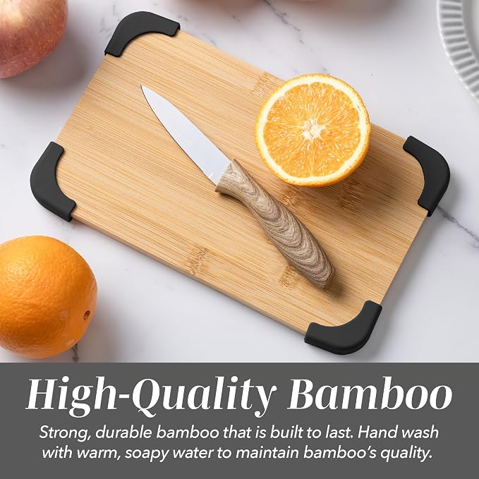 COOK WITH COLOR Non-Slip Cutting Board Set – Kitchen Essentials with Easy Grip - Image 4
