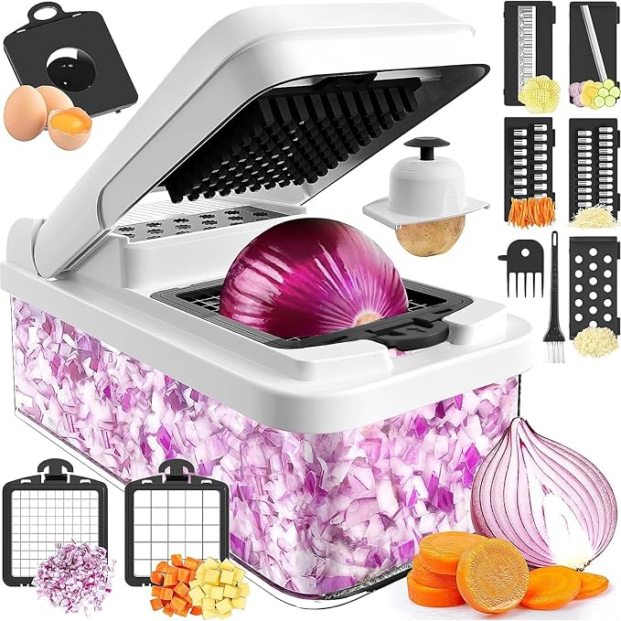 MealHelper 12-in-1 Vegetable Chopper, 7 Blade Veggie Chopper, Practical Food by Unknown