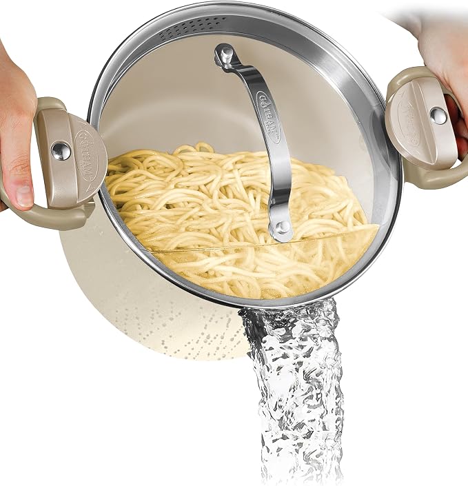 GOTHAM STEEL 5 Qt Ceramic Stock Pot Multipurpose Pasta Pot by GothamSteel